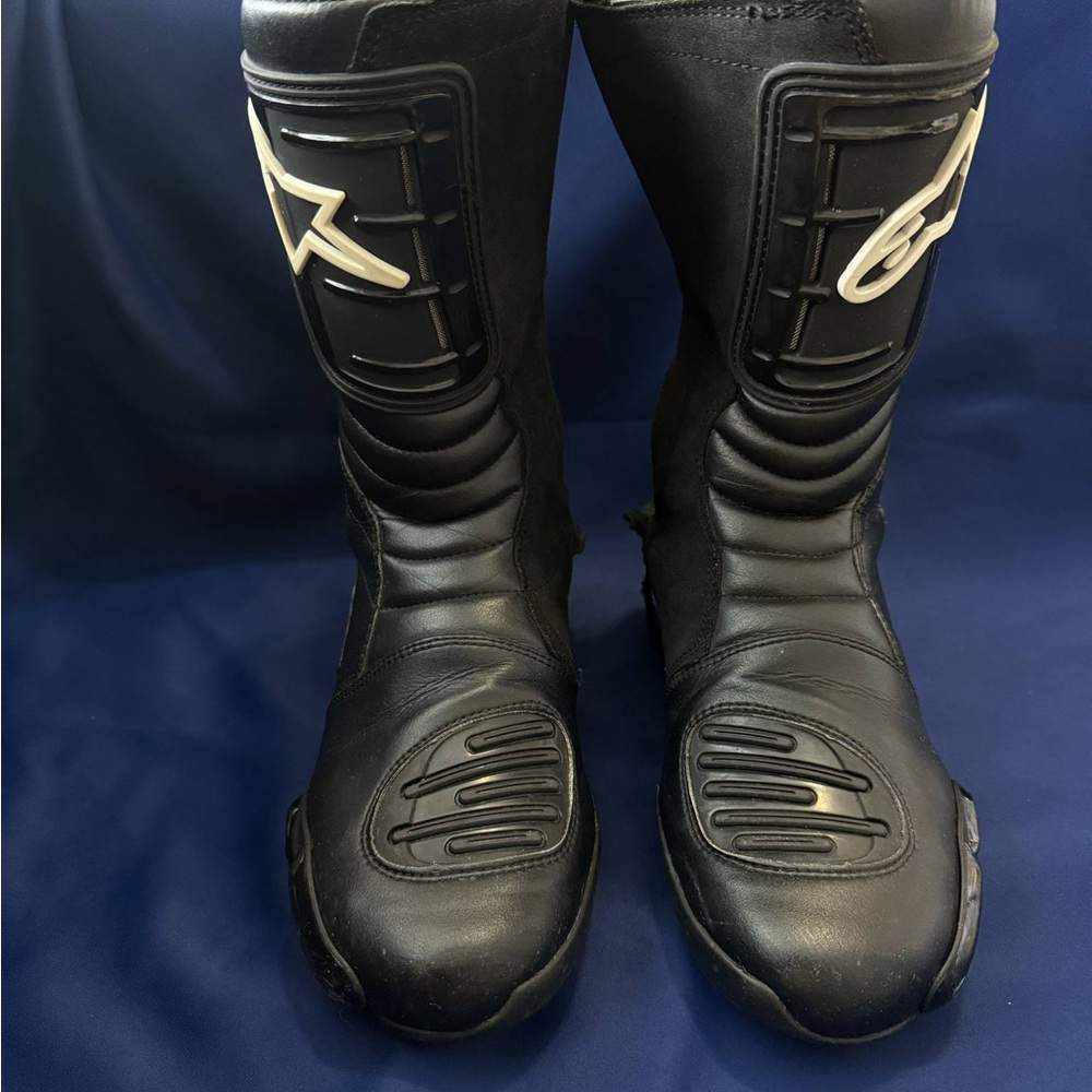 Alpinstars SMX 4 Black Motorcycle Riding Boots Mens sz EUR 45 / US 10.5